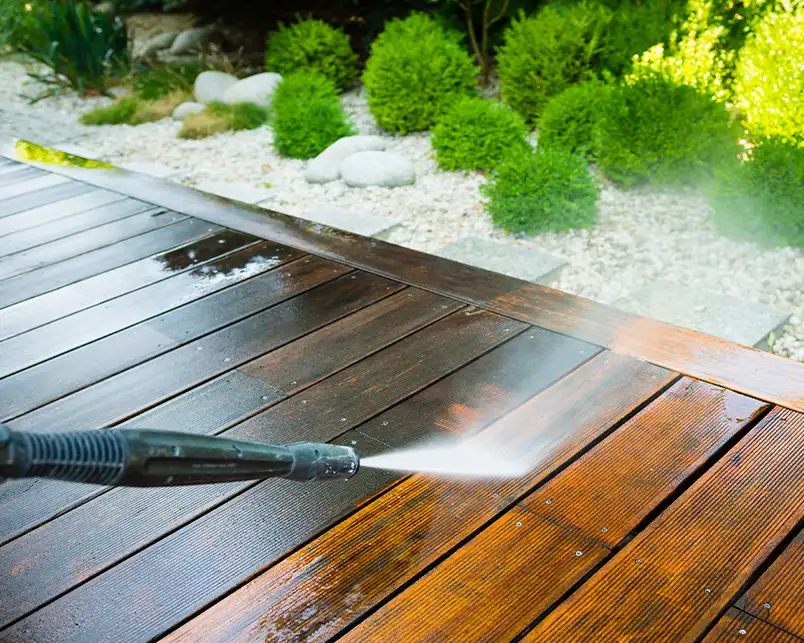MadCow Outdoor Service - pressure washing wooden deck/patio - Alton, IL